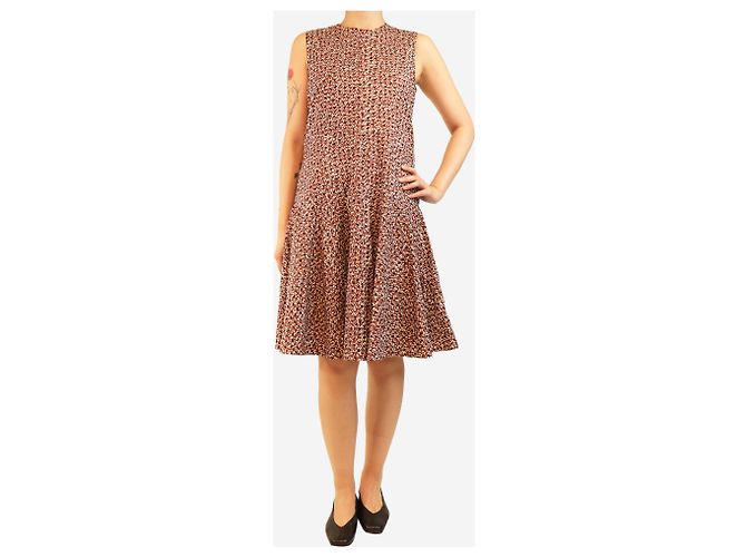 Marni Vestido estampado marrón sin mangas - talla UK 10 Castaño - vista 3