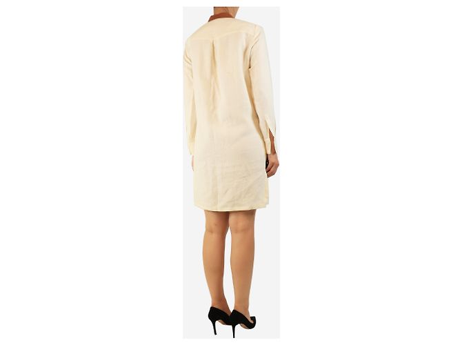 Loro Piana Mini-Kleid aus Leinen in Creme - Größe UK 8 - Ansicht 2