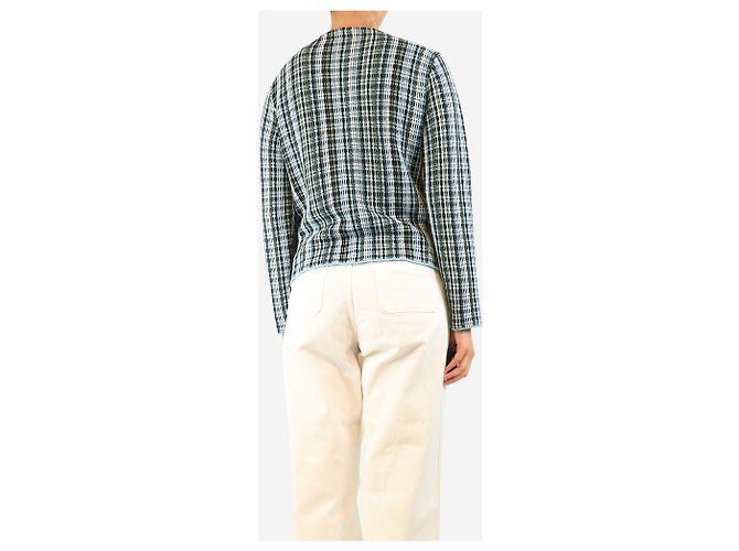 Bottega Veneta Blau-grüne Bouclé-Strickjacke - Größe M - Ansicht 2