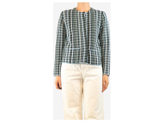 Bottega Veneta Blau-grüne Bouclé-Strickjacke - Größe M - Ansicht 3