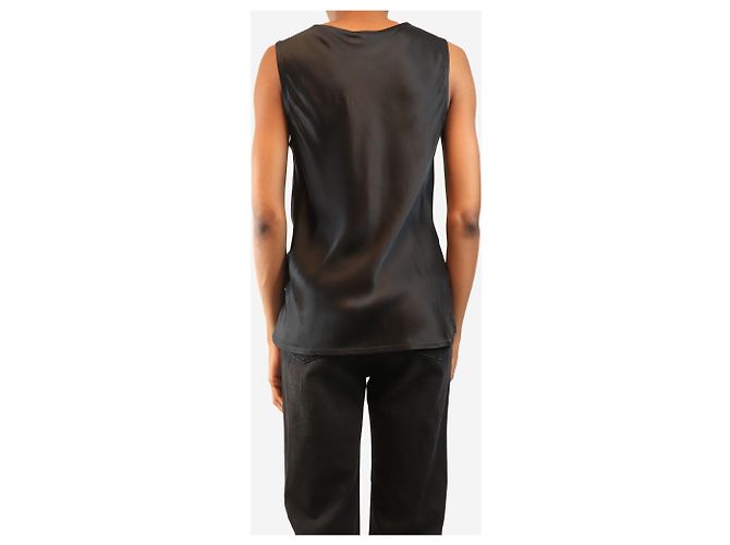 Autre Marque Top de seda negro - talla S - vista 2