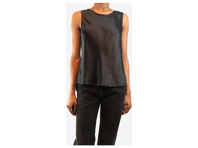 Autre Marque Top de seda negro - talla S - vista 3