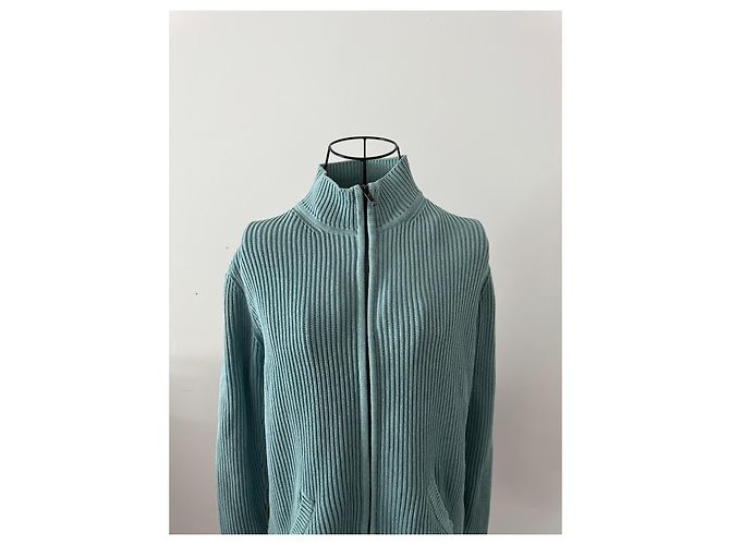 Autre Marque Lauren Ralph Lauren Strickjacke mit Reißverschluss Hellblau - Ansicht 2