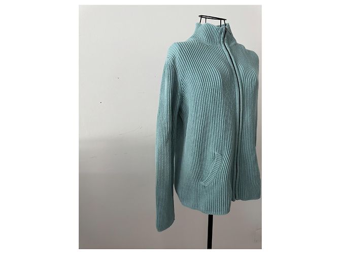Autre Marque Lauren Ralph Lauren Strickjacke mit Reißverschluss Hellblau - Ansicht 3