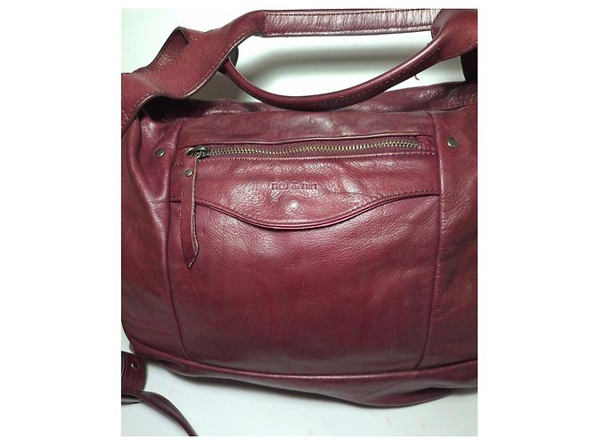 Nat & Nin Borsa a mano in pelle bordeaux Bordò - vista 2