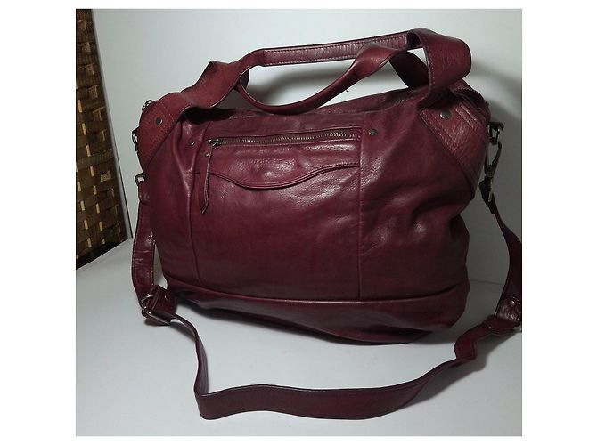 Nat & Nin Borsa a mano in pelle bordeaux Bordò - vista 3