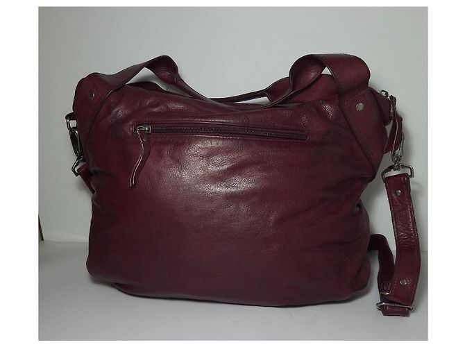 Nat & Nin Borsa a mano in pelle bordeaux Bordò - vista 5