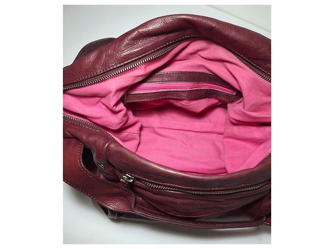 Nat & Nin Borsa a mano in pelle bordeaux Bordò - vista 8