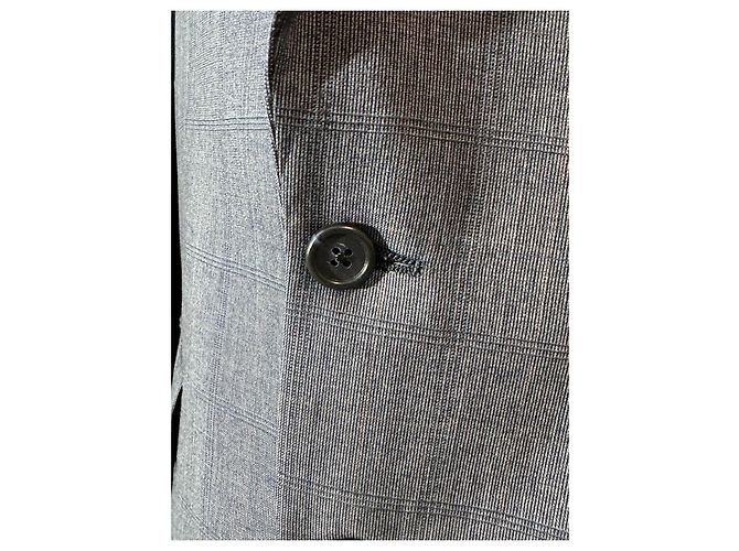 Burberrys Grey Check Wool Blazer Blue - view 5