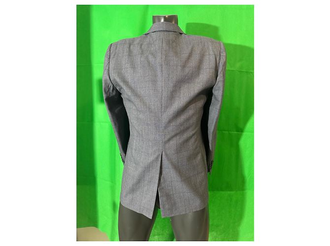 Burberrys Grey Check Wool Blazer Blue - view 7