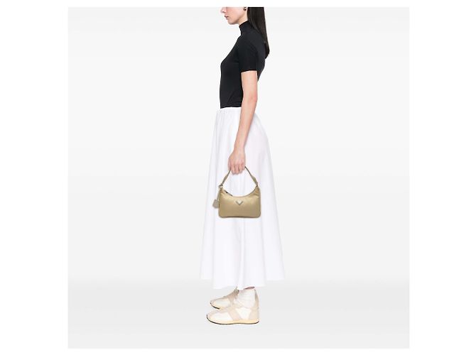 Borsa a Spalla Prada Beige Mini Tessuto Re Edition 2000 - vista 6