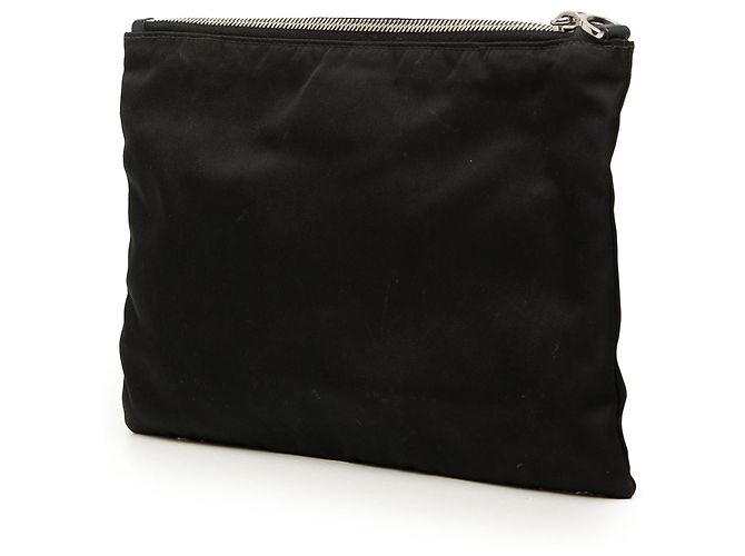 Clutch con zip in Tessuto nero Prada - vista 2