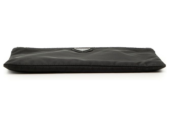 Clutch con zip in Tessuto nero Prada - vista 3