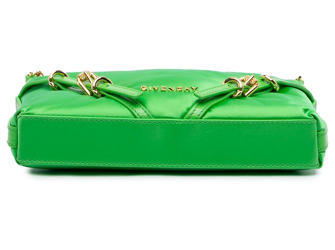 Piccola borsa a tracolla Voyou in raso verde Givenchy D'oro - vista 3