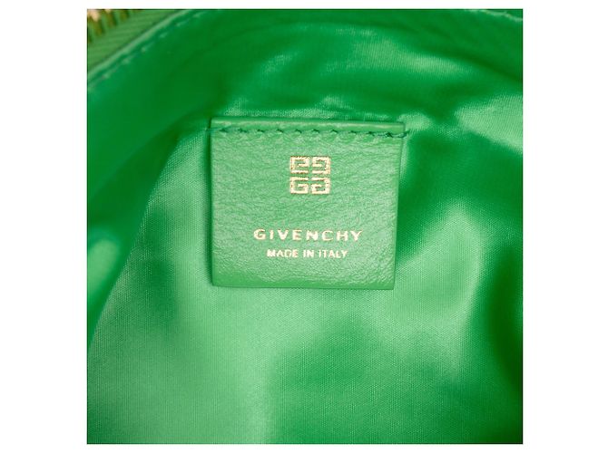 Piccola borsa a tracolla Voyou in raso verde Givenchy D'oro - vista 5