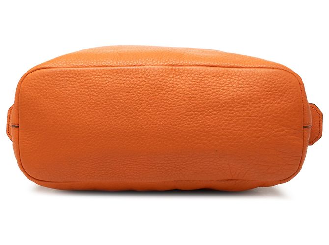 Borsa Satchel Dome Vitello Daino Arancione Prada - vista 3