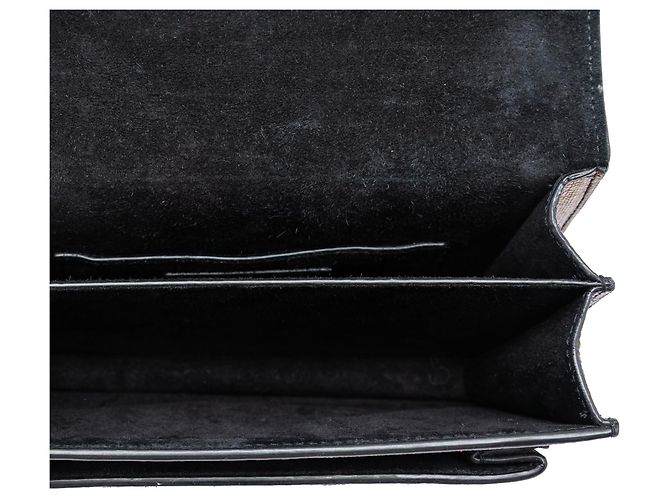 Saint Laurent Borsa a tracolla Monogram Sunset in pelle con stampa lizard metallizzata oro Small D'oro - vista 4