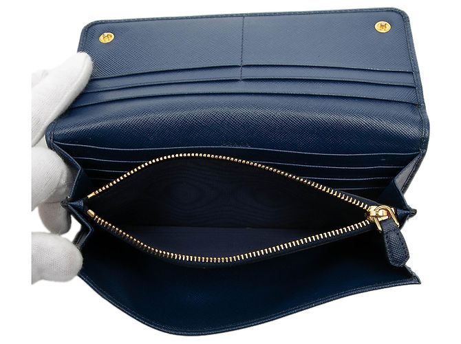 Cartera Continental Lux Saffiano Azul Prada - vista 4