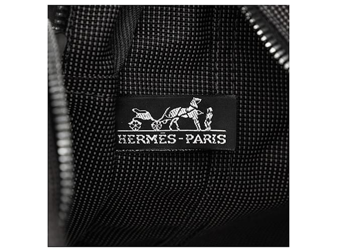 Hermès Gray Canvas Herline MM Marrone Grigio antracite - vista 5