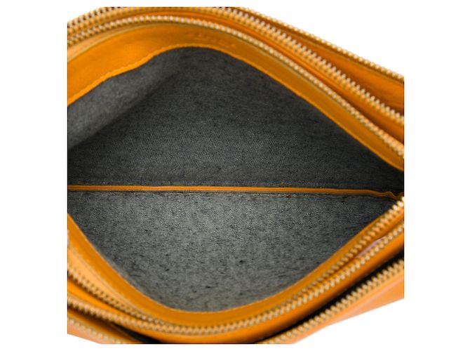 Céline Celine Trio Crossbody in agnello arancione grande - vista 4