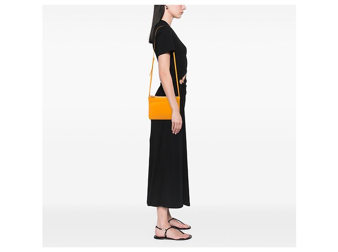 Céline Celine Trio Crossbody in agnello arancione grande - vista 6