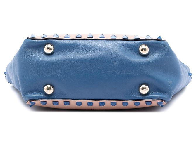 Borsa Valentino Beige Mini Leather Colorblock Rockstud Trapeze - vista 3