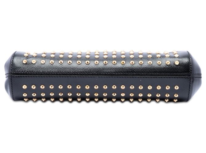 Borsa a tracolla Burberry Black Studded Calfskin Padlock Nero - vista 3