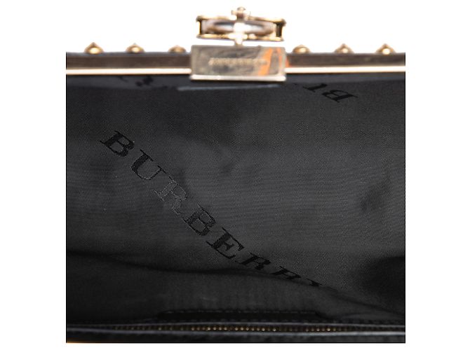Borsa a tracolla Burberry Black Studded Calfskin Padlock Nero - vista 4
