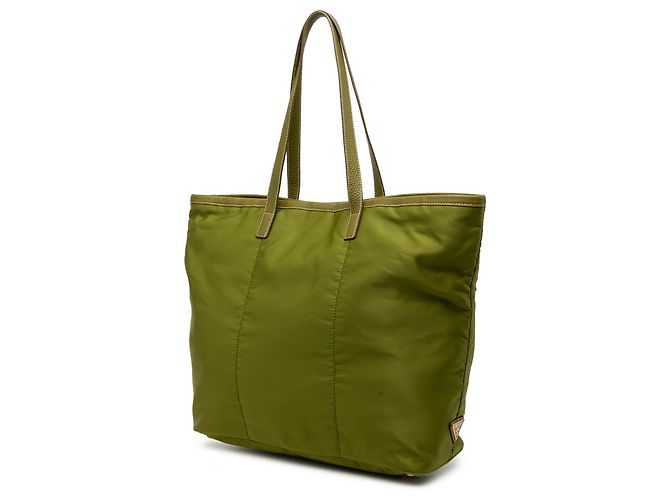 Tote Prada Green Tessuto Canapa Logo Verde Verde oliva - vista 2