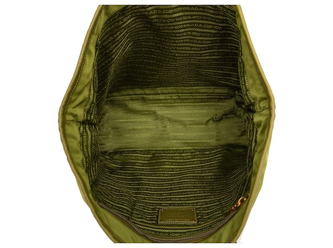 Tote Prada Green Tessuto Canapa Logo Verde Verde oliva - vista 4