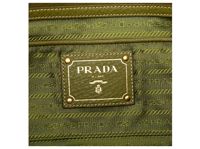 Tote Prada Green Tessuto Canapa Logo Verde Verde oliva - vista 5