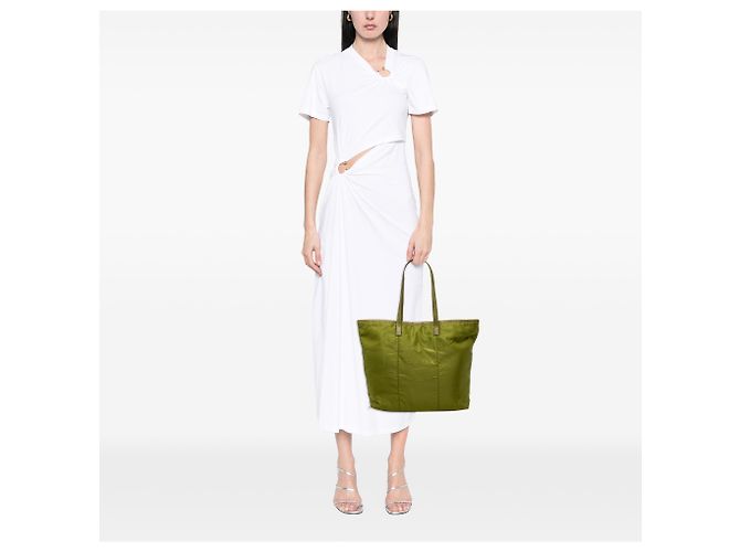 Tote Prada Green Tessuto Canapa Logo Verde Verde oliva - vista 6