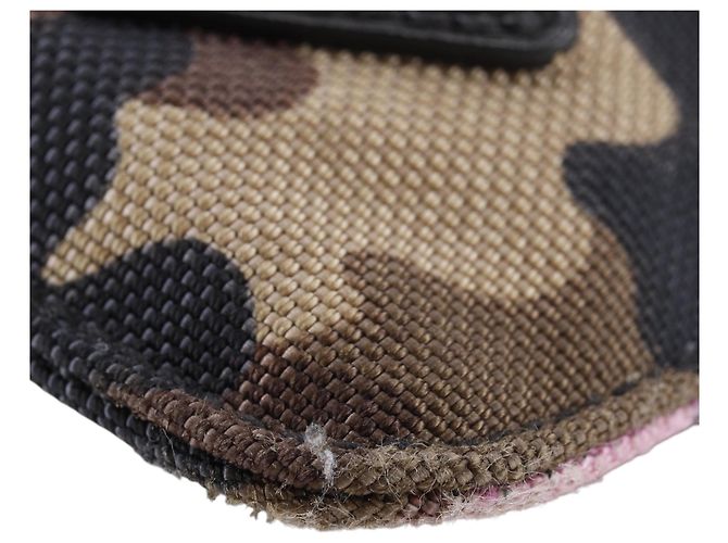 Borsa a tracolla Prada Brown Tessuto Camouflage Zip Top Marrone - vista 10