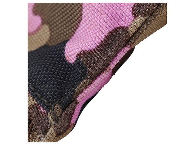 Borsa a tracolla Prada Brown Tessuto Camouflage Zip Top Marrone - vista 12