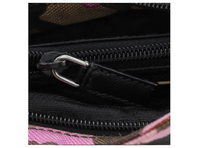 Borsa a tracolla Prada Brown Tessuto Camouflage Zip Top Marrone - vista 19