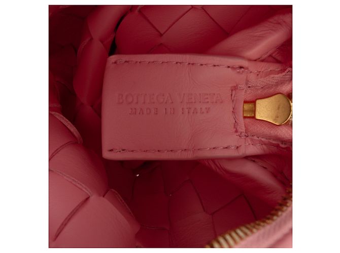 Borsa Camera Loop in agnello Intrecciato rosa Candy Bottega Veneta - vista 5
