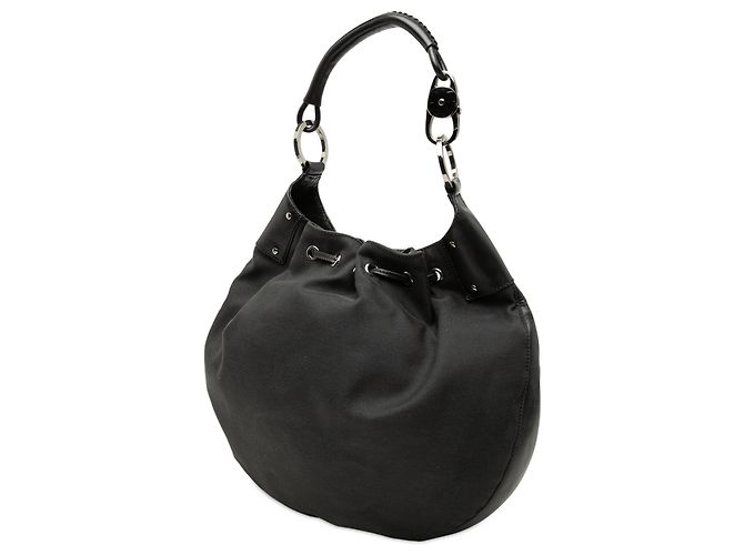 Borsa Hobo Gucci in tela nera con coulisse Nero - vista 2