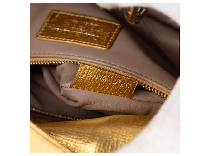 Dior Gold Small Metallic Grained Calfskin Cannage My ABCDior Lady Dior D'oro - vista 6