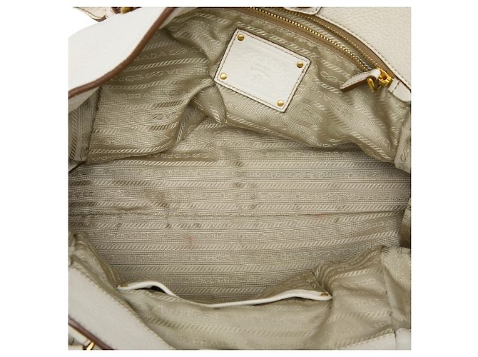 Bolsa Tote Conversível Prada White Vitello Daino Branco - vista 4