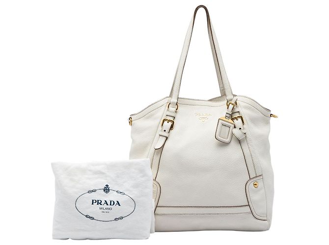 Bolsa Tote Conversível Prada White Vitello Daino Branco - vista 7