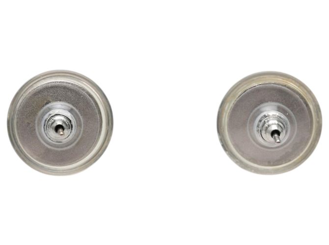 Orecchini rotondi Chanel Silver CC in resina e ottone con chiusura a perno Argento - vista 2