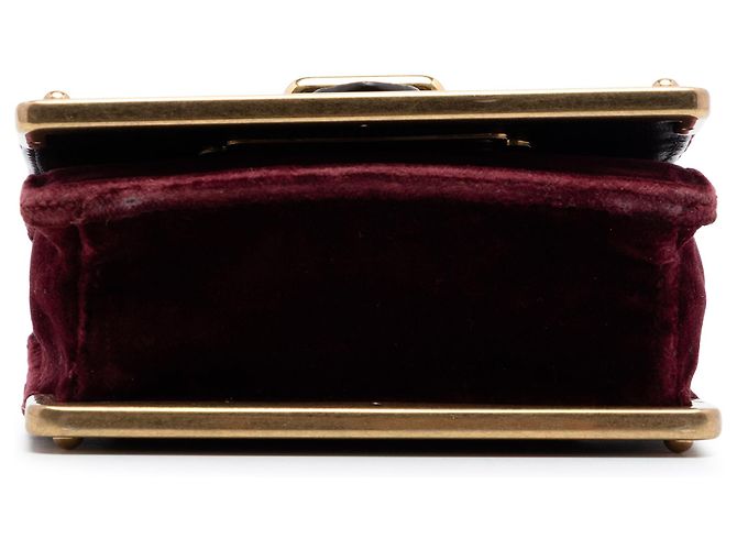 Borsa a tracolla Prada Velluto Cahier in velluto con bordatura in pelle micro croc embossata rossa Rosso Bordò - vista 3