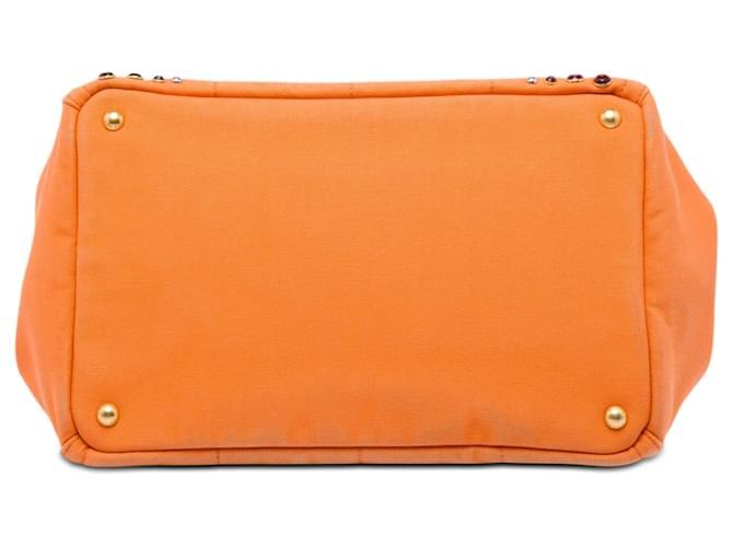 Borsa Prada Orange Canvas Canapa Bijoux Arancione - vista 3