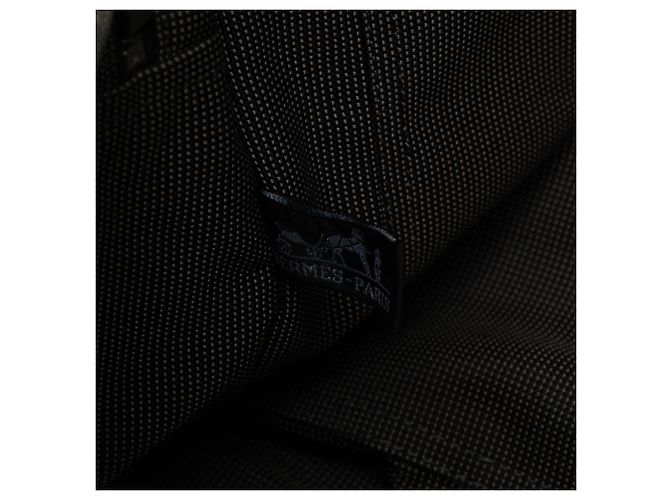 Hermès Gray Canvas Herline MM Marrone Grigio antracite - vista 5
