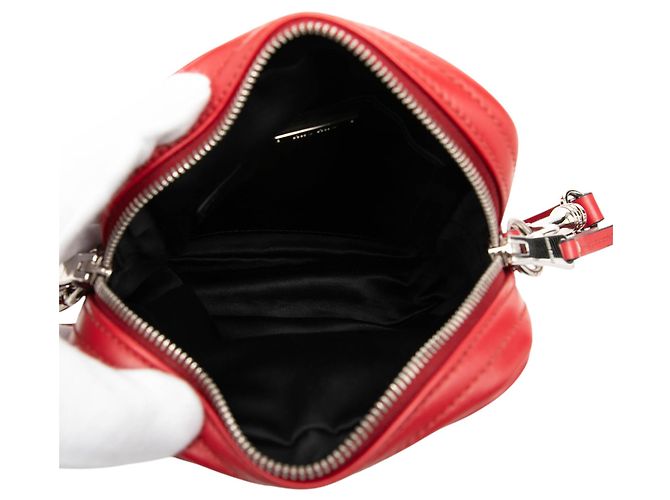 Borsa camera Miu Miu Red Vitello Soft con cristalli solitaire Rosso - vista 4