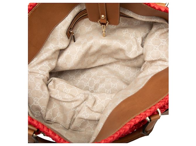 Tote Gucci Red Wicker Santa Monica Rosso - vista 4
