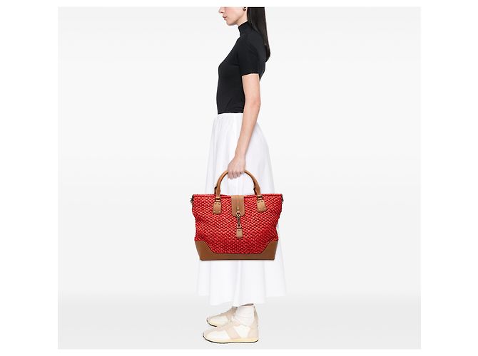 Tote Gucci Red Wicker Santa Monica Rosso - vista 6