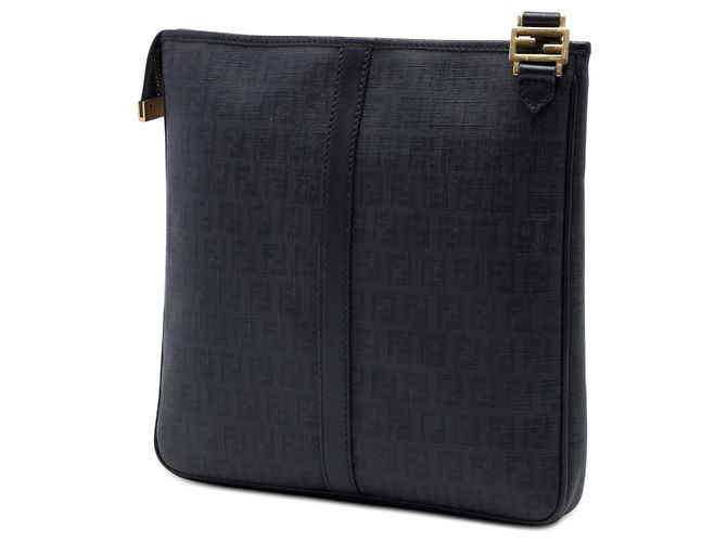 Fendi Black Zucchino Spalmati Crossbody Nero - vista 2