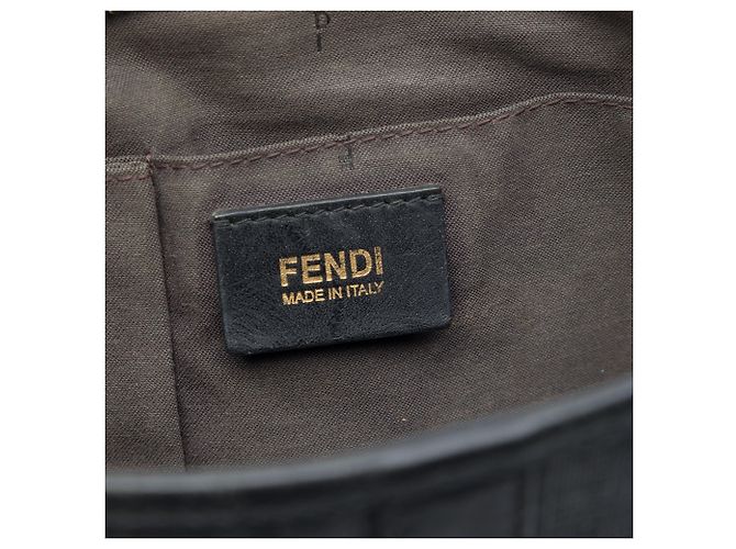 Fendi Black Zucchino Spalmati Crossbody Nero - vista 5