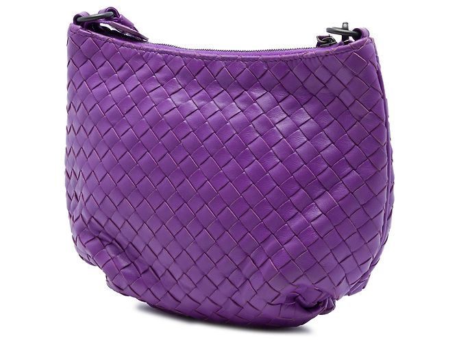 Bottega Veneta Borsa a tracolla in nappa Intrecciato viola, Small Porpora Viola scuro - vista 2